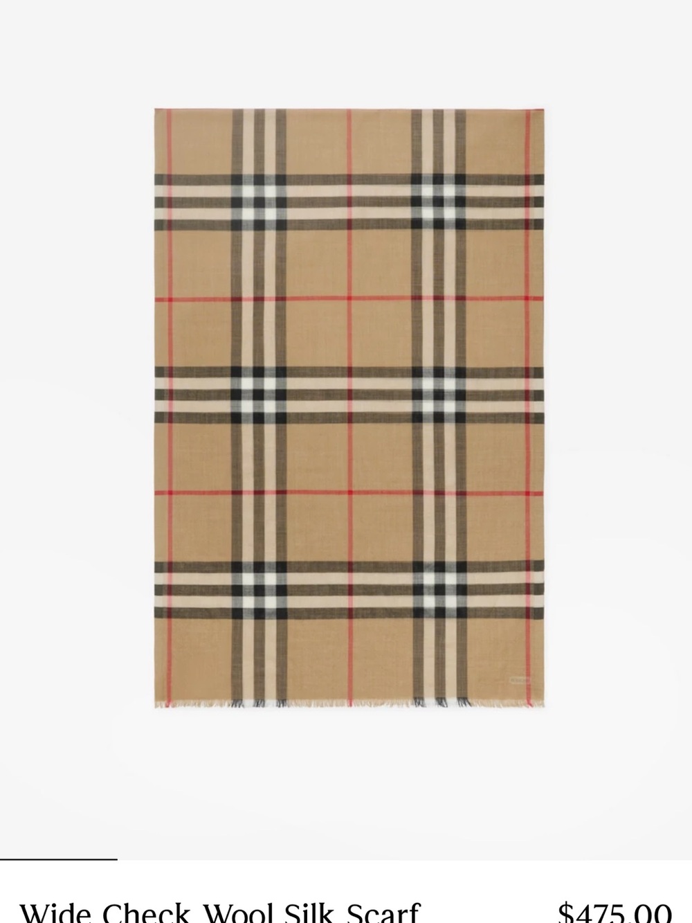 Burberry Giant check wool guaze scarf